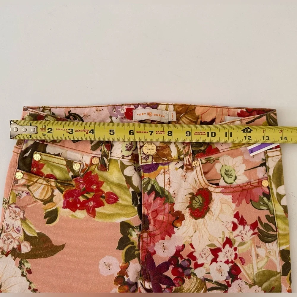 Tory Burch Multicolored Floral Ankle Skinny Jeans